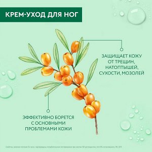 Чистая Линия крем-уход для ног Интенсивное питание 24ч, с маслом облепихи, против грубой кожи ног 75 мл