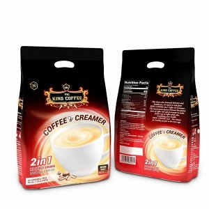 Кофе натуральный растворимый порошкообразный 2 в 1 (22 стика) " King Coffee" 1/24