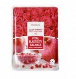 DEOPROCE COLOR SYNERGY EFFECT SHEET MASK RED Тканевая маска с экстрактам граната и лепестков роз 20g