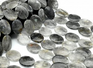 Бусины из кварца льдистого т.овал 30*40мм, 39см, 10 бусин