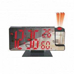 Электронные часы с функцией будильника, термометра и проекцией LED Mirror Clock