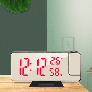 Электронные часы с функцией будильника, термометра и проекцией LED Mirror Clock