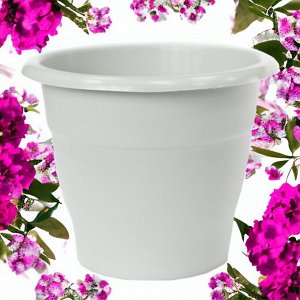 Горшок для цветов "Лотос", объем 1.4 литра, (белый), без поддона