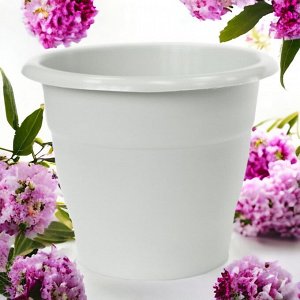 Горшок для цветов "Лотос", объем 1.4 литра, (белый), без поддона