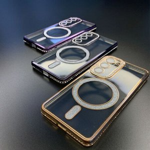 Чехол Samsung S24 Ultra Glitter MagSafe (черный)