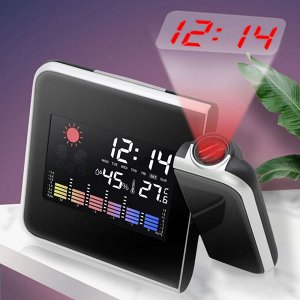 Электронные часы с функцией будильника, термометра и проекцией Color Screen Calendar