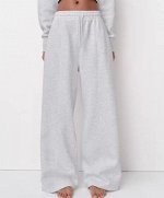 ДЖОГГЕРЫ WIDE LEG ИЗ МЯГКОЙ ТКАНИ арт. 8417303, светло-серый