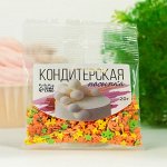 Посыпка сахарная декор Звездочки желтые, зеленые, оранжевые, 20г