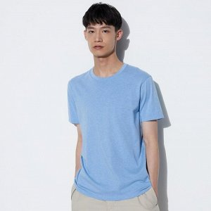 UNIQLO - хлопковая футболка с круглым вырезом Supima Cotton - 62 BLUE