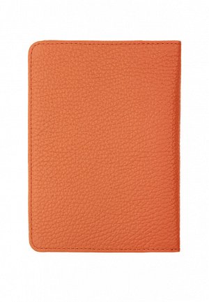 Обложка паспорт натуральная кожа флотер оранжевый, 78786