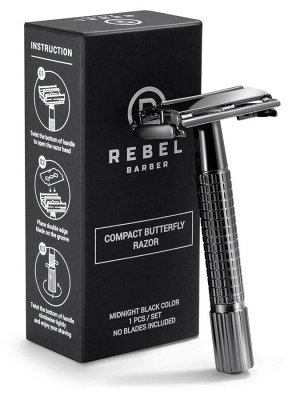 Бритвенный станок REBEL BARBER Compact Midnight Black T-образный