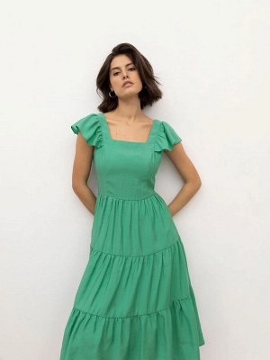 Платье приталенного кроя  цвет: Зеленый PL1172/pluma