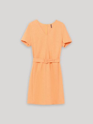 Платье с поясом  цвет: Оранжевый PL1261/eileen