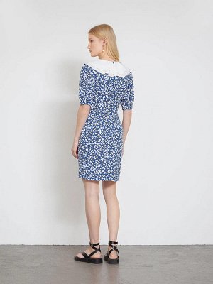 Платье с декоративным воротником  цвет: Синий PL1413/limbie