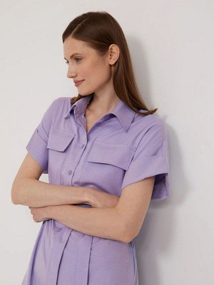 Платье рубашечного кроя  цвет: Сиреневый PL1162/kalina