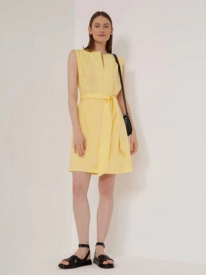 Платье с поясом  цвет: Желтый PL1420/scobby