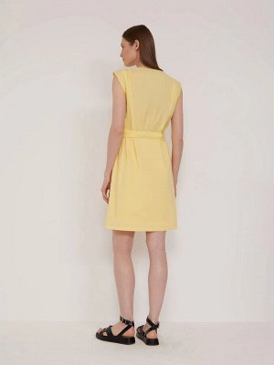 Платье с поясом  цвет: Желтый PL1420/scobby