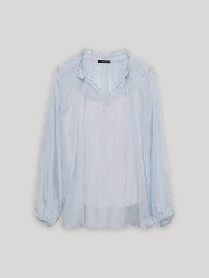 Однотонная блузка  цвет: Голубой B2871/tutrix