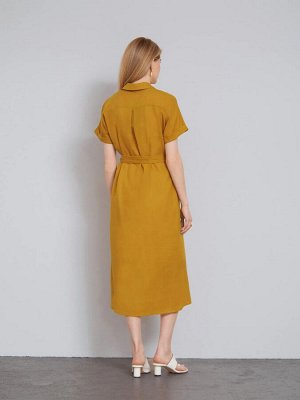 Платье рубашечного кроя  цвет: Горчичный PL986/togo