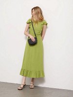 Платье приталенного кроя  цвет: Оливковый PL1405/iritis