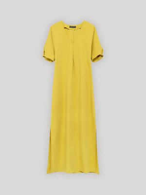 Платье с коротким рукавом  цвет: Горчичный PL1379/pulvil