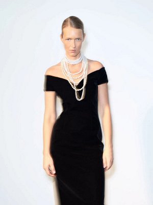 Платье приталенного кроя  цвет: Черный PL1460/anna