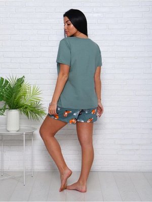 Пижама женская Йога-хаки (шорты) распродажа