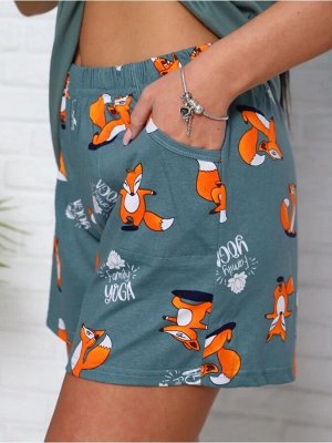 Пижама женская Йога-хаки (шорты) распродажа