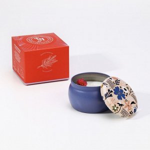Свеча ароматическая из соевого воска с сухоцветом "Фрезия", 4,5х6 см, 80 г