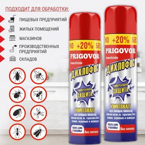 Дихлофос универсальный Prigovor, от ползающих и летающих насекомых, без запаха, объем флакона 228 мл ,PRO-20