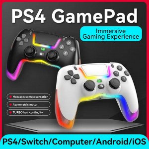 Геймпад Джойстик JITE P07 для PlayStation 4, смартфона, ПК, ТВ, PS3, Nintendo Switch, iOS, Andoid Bluetooth 600mAh с RGB подсветкой