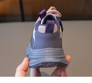 Кроссовки детские на шнурках, фиолетовые