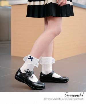 Туфли для девочки из эко-кожи школьные с застежкой, черные