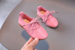Туфли для девочки на шнурках, розовые