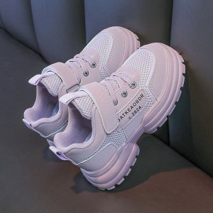 Кроссовки для девочки на шнурках и липучках, розовые