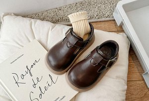 Туфли для девочки коричневые с застежками