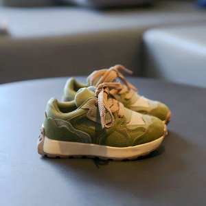 Кроссовки для мальчика на шнурках, зеленые
