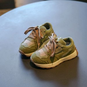 Кроссовки для мальчика на шнурках, зеленые