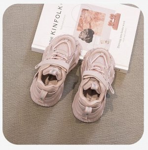 Кроссовки на девочку на шнурках и липучках, розовые
