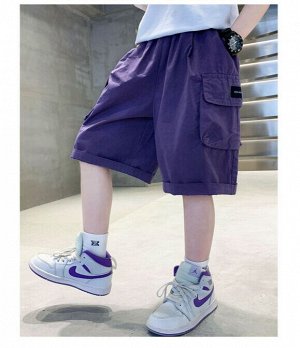 Шорты для мальчика с карманами, цвет фиолетовый