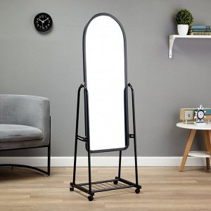 Зеркало напольное Basic, на колёсиках, 44x160 см, черное
