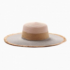 Шляпа женская MINAKU, цвет серый/розовый, р-р 58