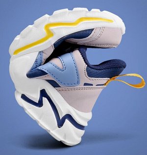Кроссовки для мальчика на шнуровке и липучке, цвет белый/серый/синий