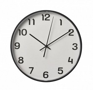 ПЛАТТИС Настенные часы, низковольтные/черные, 28 см