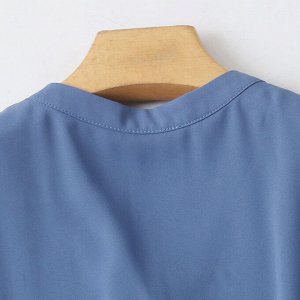 Женская синяя блуза с коротким рукавом