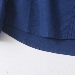 Женская синяя рубашка с длинным рукавом