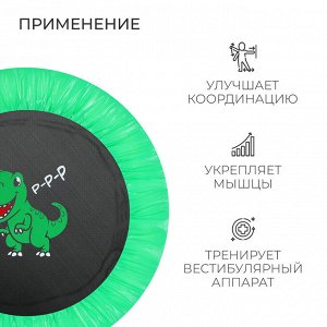 Батут детский ONLYTOP «Динозавр», d=97 см, цвет зелёный