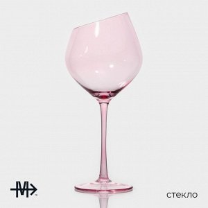 Набор бокалов для вина Magistro «Иллюзия», 550 мл, 10*24 см, 6 шт, стекло, цвет розовый