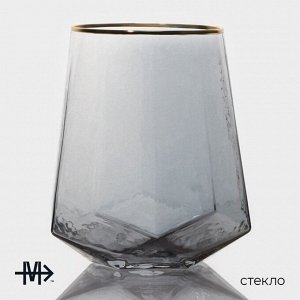 Набор стаканов стеклянных Magistro «Дарио», 450 мл, 10x11,5 см, 6 шт, цвет графит