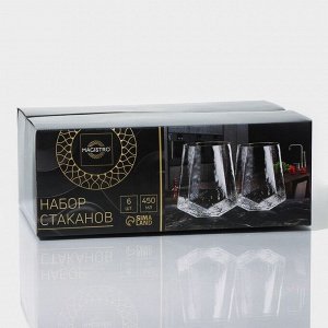 Стаканы Magistro «Дарио», 450 мл, 10x11.5 см, набор 6 шт., стекло, графит